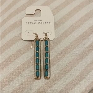 FREE in bundle Maurices Gold and Teal Linear Earrings NWT